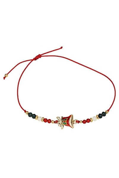 OEM Christmas Themed Adjustable Cord Bracelet, Red