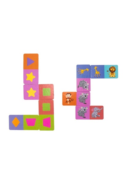 OEM Domino board game with jungle animal pattern, 28 pieces