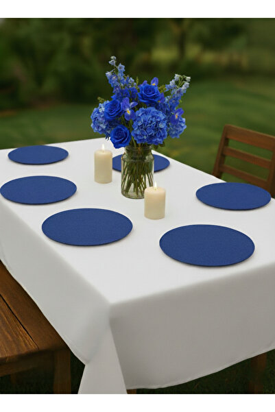 shopshop μπλε κοβαλτίου Μπλε Αμερικάνικο Σετ Επιτραπέζιας Στολισμού 6 τεμαχίων 33x33 MDF Υφασμάτινο Σετ Επιτραπέζιας Στολισμού