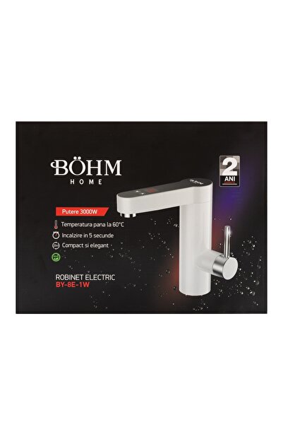 BÖHM Electric faucet White, Compact with digital display BY-8E-1W 3000 W