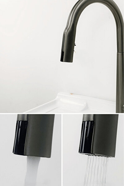 AB Luxury Concept Professional faucet, touch sensor, pull-out shower and 360°rotating, 2 water flow, digital display