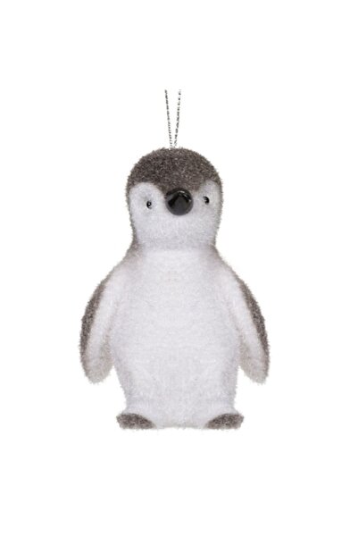 OEM Gray Foam Penguin Christmas Tree Ornament 8 cm