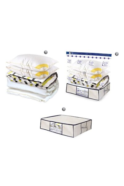 SHOPIENS Vacuum Storage Bag Set, XL, 100x105x50 cm, Gray, 3 Pieces