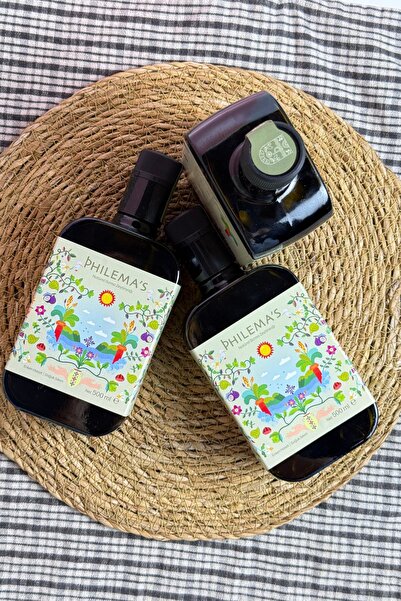 Philema's Aydın Memecik Cinsi Erken Hasat Soğuk Sıkım 500 MLCam Şişe 3lü Set Natürel Sızma Zeytinyağı