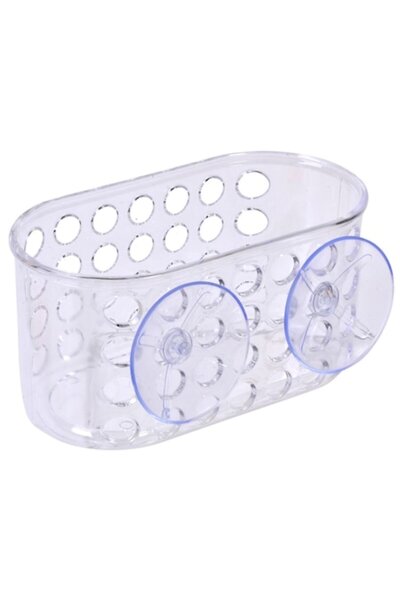 OEM Acrylic Transparent Bathroom Shelf with Suction Cups 16x7.5x8.4 cm