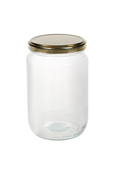 OEM Transparent glass jar with gold metal lid 660ml