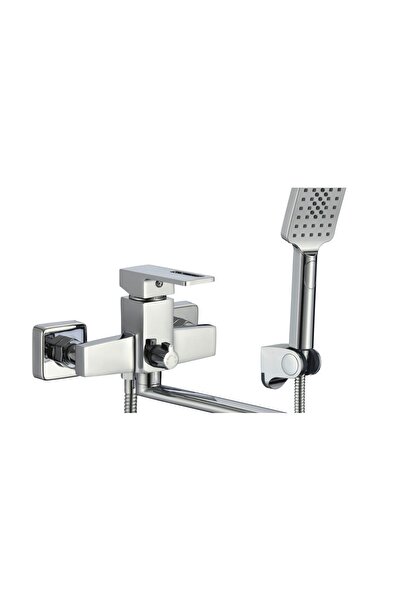 Trendy's Μπαταρία μπανιέρας, επιτοίχια, γυαλιστερή χρωμιωμένη