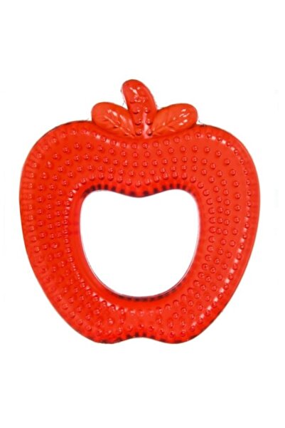 OEM Baby teether, silicone (water-filled), red apple, 8x9 cm, 0-12 months