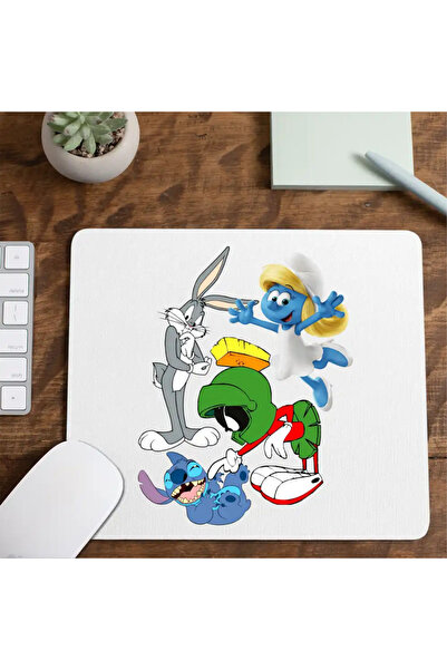 OEM Mousepad Marvin Stitch Bugs Bunny Smurfette The Smurfs