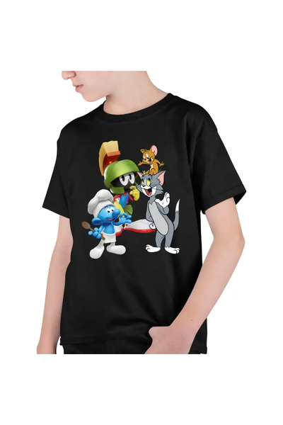 OEM Tricou Copii Baieti Marvin Strumfii Tom Jerry Martian Bucatar