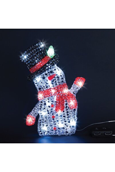 SHOPIENS Om de zăpadă decorativ de Crăciun cu 20 de lumini LED 23,5x35,5cm - ...