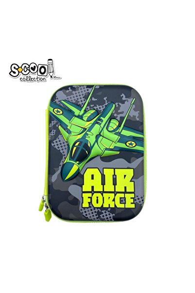 S COOL Unfilled 3D Pencil Case, AIR FORCE, 22.5x15.5x5.2 cm - S-COOL
