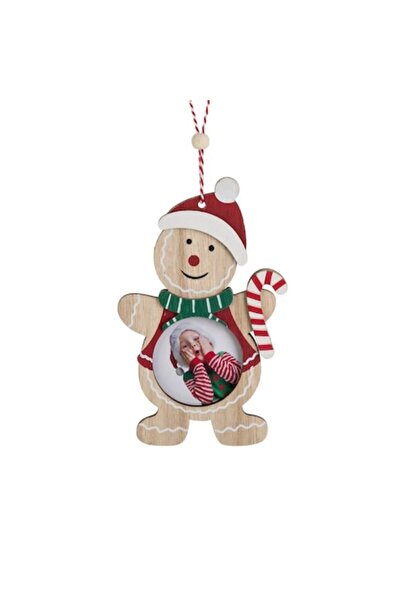 OEM Ornament decorativ de Crăciun Ramă foto din lemn Băiețel Turtă Dulce 10x1...