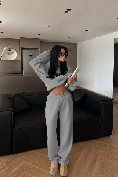 BayBayan Women's Oversize Boyfriend Model Tracksuit Set