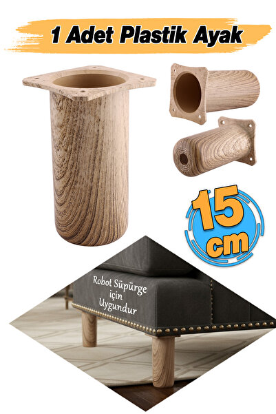 Badem10 Plastic Liva Stejar natural 15 cm Mobilier Canapea Scaun Baza Riser Picioare de ridicare