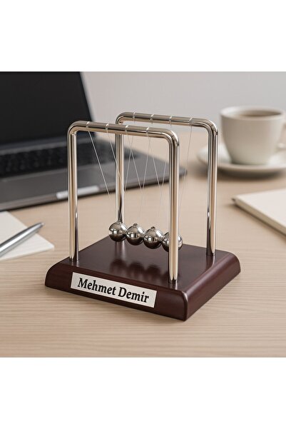 Lexi Bella İsim Yazılı Kişiye Özel Newton Sarkaçı Metal Denge Topu Masaüstü O...