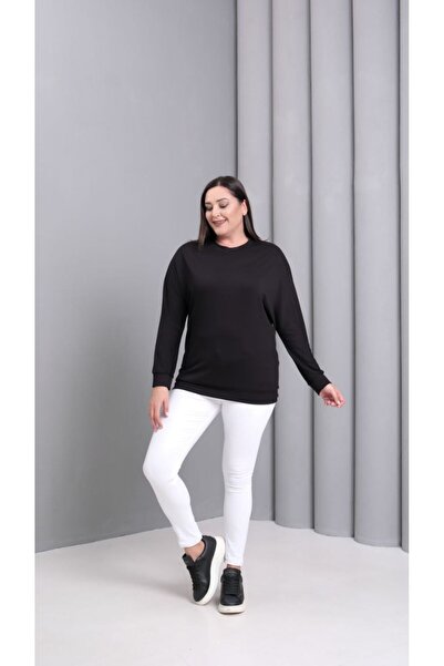 Esina Women's Modal Fabric Sweatshirt with Stone Detail on the Back