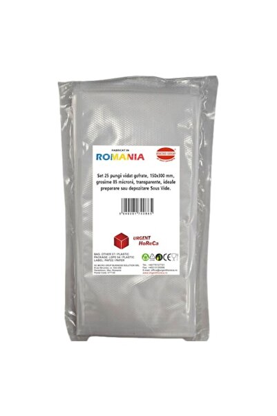 Urgent Horeca Embossed vacuum bags, 150x300 mm, thickness 85 microns, ideal for Sous Vide cooking, set of 25 pieces