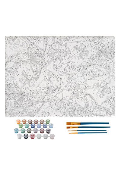 Nassau Set pictură după numere 40x50 cm Fluturi cu 24 de culori și 4 pensule