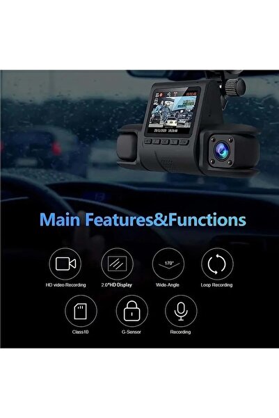 Doreka Araç Kamerası 3 Lensli, Full Hd, Park Monitörü, Gece Görüş, Hareket Sensörü Dr0077