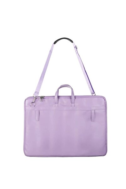 Art & Art Bback Suni Deri Proje Çantası 55x75 cm Pastel Lila
