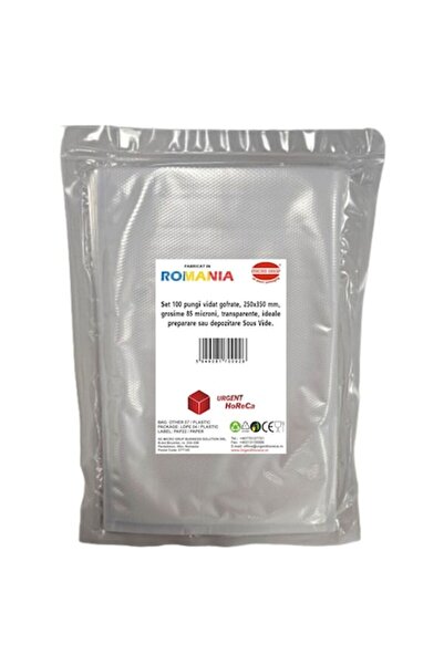 Urgent Horeca Embossed vacuum bags 250x350 mm, 85 microns, transparent, Sous Vide, set of 100