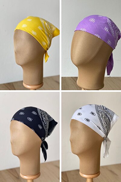 Rupen Kraft 100% cotton classic pattern unisex 4-piece bandana set colorful bandana ethnic patterned a quality bandana