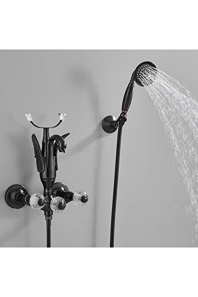 Trendy's Baterie cada, montare pe perete , negru antichizat