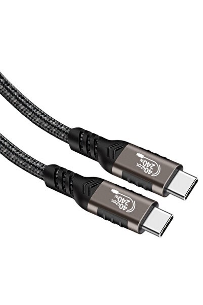 zore Black Qg01 Type-C to Type-C Usb4 Pd Data Cable 240W 40Gbps 8K@60Hz 0.2 Meter-Senk