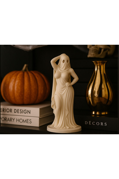 Phigo Cadılar Bayramı Sexy Hayalet Kız Heykeli - Özel Tasarım Dekoratif Model - 3D Baskı 15 cm