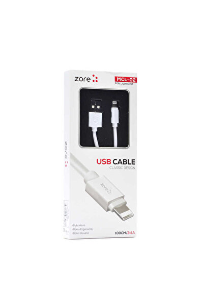 zore White Mcl-02 Lightning USB Cable-Senk