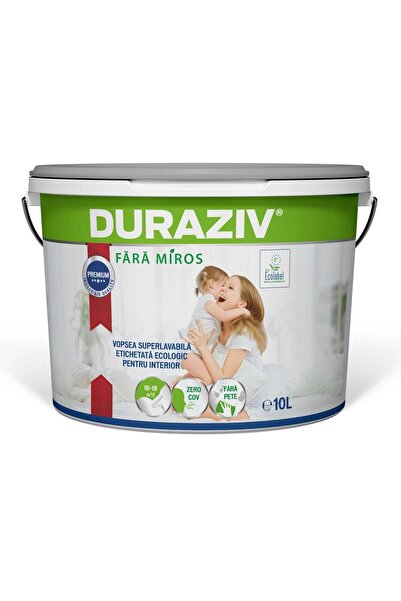 DURAZIV Vopsea emulsie inodoră pentru interior, 10 l