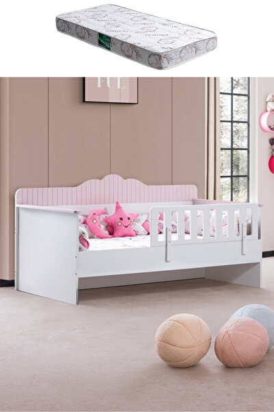 Setay Karyola, Flower Montessori Karyola - Pembe + 1 Adet Comfort Yatak