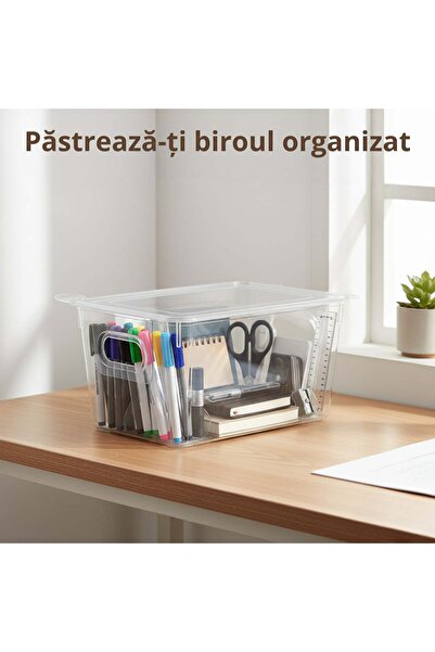 Köken Set of 6 Food storage boxex with lid, organizer for kitchen/office, BPA-free transparent plastic