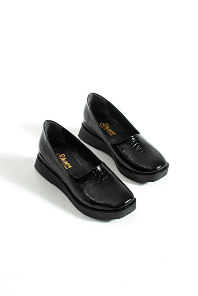 SHOW LİFE Чорні замшеві балетки на підборах / Зручне та стильне взуття на платформі для щоденного носіння