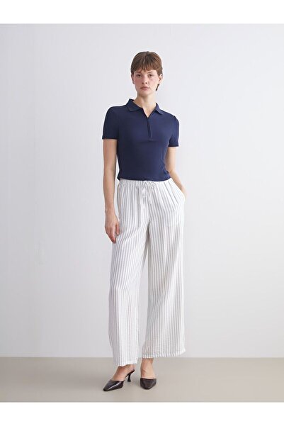 LC Waikiki Lcwaikiki Classic Elastic Waist Striped Women's Trousers