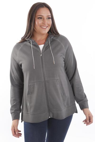 Metpoint Μαύρο φούτερ Trend42plus μεγάλου μεγέθους με λεπτομέρεια τσέπης με κουκούλα και χρώμα μπατίκ