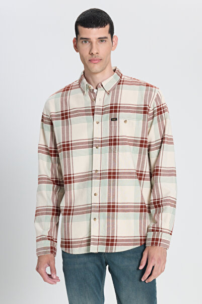 Lee L6616720543 Ekru Erkek Çift Cepli Oduncu Gömleği