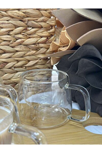 MD MİMOZA DEKOR Double Wall Mug 210 ml / Water / Tea / Espresso / Single