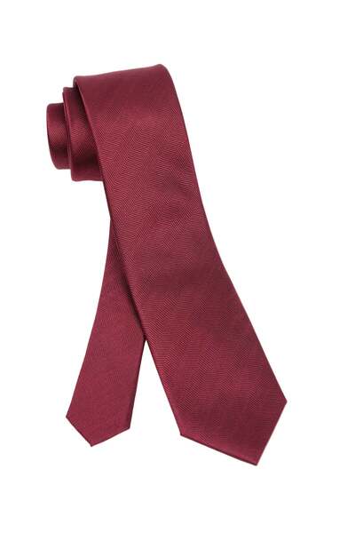 6AM Ceremony Burgundy silk tie with herringbone pattern