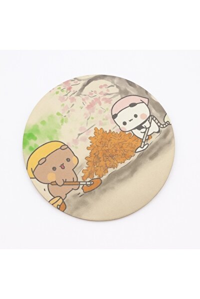 OEM Suport de pahar din lemn, Colecția Bubu & Dudu Teddy, Multicolor, 10x10cm