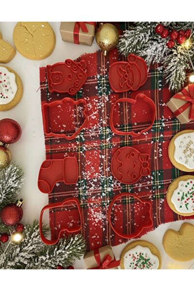 Ekol 3D قالب كوكيز بتصميم السنة الجديدة (4 قطع)