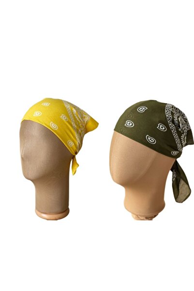 Rupen Kraft 100% Cotton Classic Pattern Unisex 2-Piece Bandana Set Colorful Bandana Ethnic Patterned a Quality Bandana