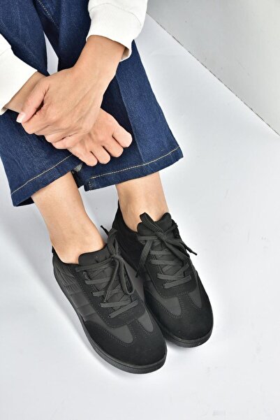 Fox Shoes V820104404 Black Fabric Sports Shoes Sneakers