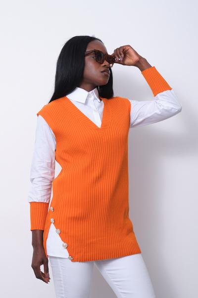 Clothes Fast Ribbed Knit Sweater Shirt Double Combination