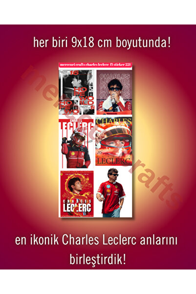 merccuri crafts مجموعة ملصقات تشارلز لوكلير لسباقات الفورمولا 1 (أكثر من 29 قطعة عالية الجودة) - دفتر ملاحظات، ملصق، سكوديريا فيراري