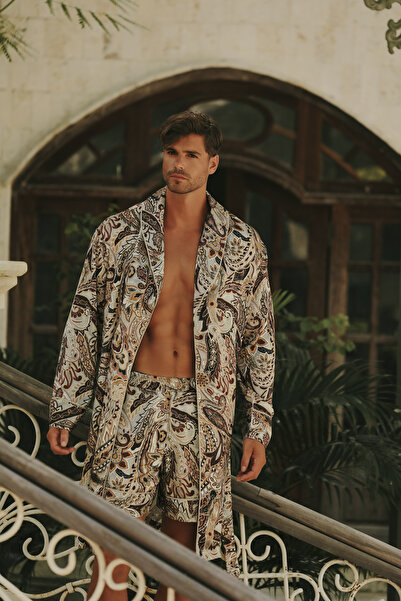 Maison Jessie Elroy İpek Saten Kimono Sabahlık