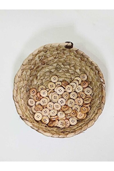Tasarım Wooden Button Olive Wood 1.5 cm Diameter 20 Pieces.