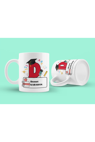 Nino Store Special Design Gift Printed Mug for Teachers Starting with the Letter D