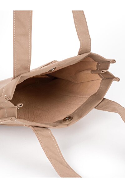 Catwins Women's Brown Canvas Fabric Snap Closure Single Compartment Strap Shoulder Bag